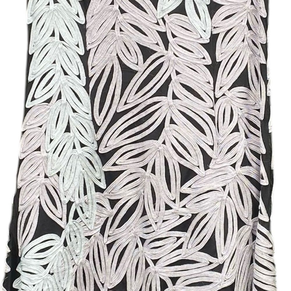 Js Collections Black, Lilac & Grey Leaf Embroider… - image 5